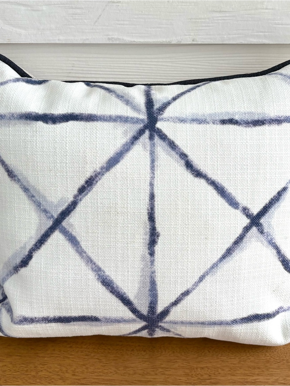 Sewing Down South Navy Geometric  indoor/outdoor pillow Craig Conover! NEW!